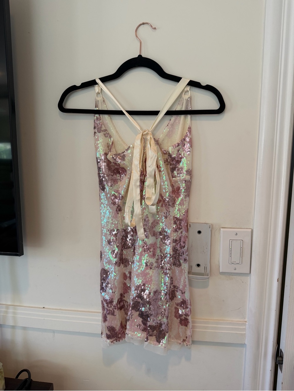 Free People Pink Floral Sequin Mini Dress - Picture 7 of 9